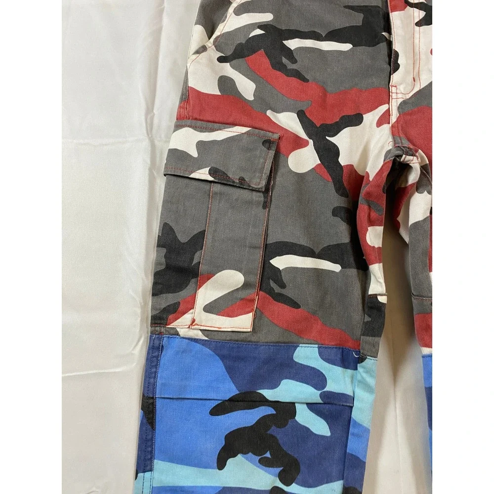 BIG FOR SAM Patchwork Camo Cargo Pants Kids Size S Streetwear‎